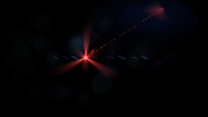 Bright red lense flare