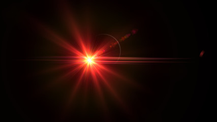Bright red lense flare