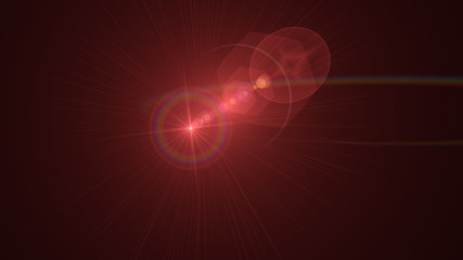 Bright red lense flare