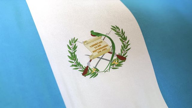 Guatemala national flag seamlessly waving on realistic satin texture 29.97FPS
