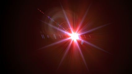 Bright red lense flare