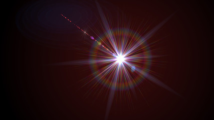 Bright red lense flare