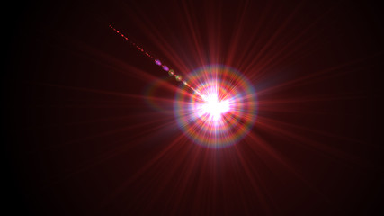 Bright red lense flare