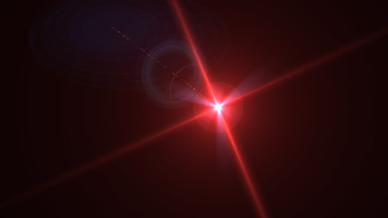 Bright red lense flare