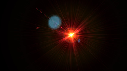 Bright red lense flare