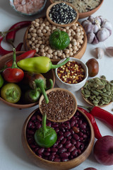 Cooking concept with raw food