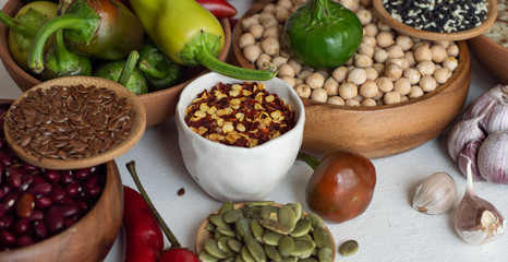 Cooking concept with raw food