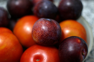 Plums and tomatoes