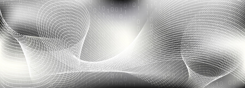 Information Technology. White Digital Particles. 