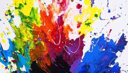 Colorful multi color oil painting abstract background.