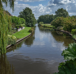Fototapeta na wymiar Canal. Giethoorn Noord. Dutch watervillage. Netherlands. Overijssel.