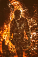 man in fire (photoshop)