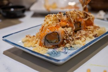 Sushi roll, japanese traditional food.