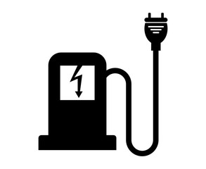 Car charger icon,Refuel cars Isolate On Black Background,Vector Illustration