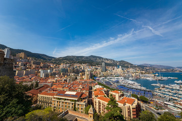 Fototapeta na wymiar Wide view from top on Monaco bay