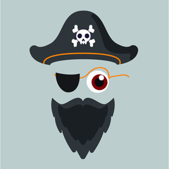 pirate hat illustration, vector illustration