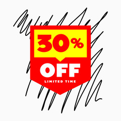 30% OFF Limited Time Sale Web Banner Design. 30% OFF SALE Promo Marketing Campaign Poster Creative Design.