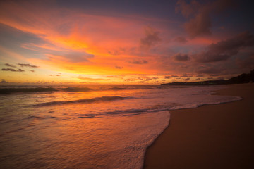 Fototapeta na wymiar sea scape on the sunset at the beach in Thailand