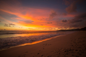 sea scape on the sunset at the beach in Thailand