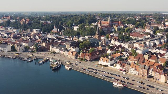 Cityscape of Flensburg, a city in northern Germany