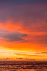 sea scape on the sunset at the beach in Thailand
