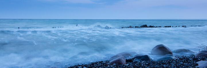 Küste im Abendlicht, Nationalpark Jasmund, Insel Rügen, Mecklenburg-Vorpommern, Deutschland, Europa