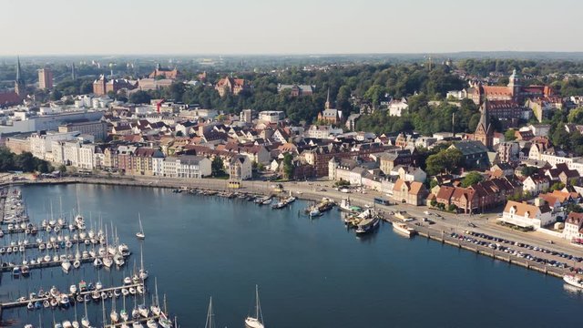 Cityscape of Flensburg, a city in northern Germany