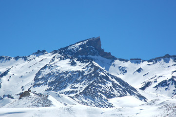 Leñas peak at the andes.