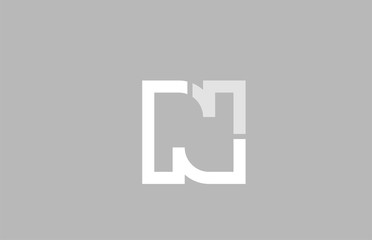 alphabet letter n in grey white colors for company logo icon