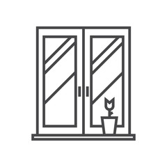 Window vector icon, simple sign for web site and mobile app.