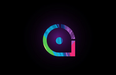 colored alphabet letter q for company logo icon