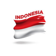 Torn Indonesia patriotic flag 3d vector illustration