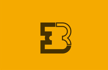 yellow brown line alphabet letter 3 for company logo icon
