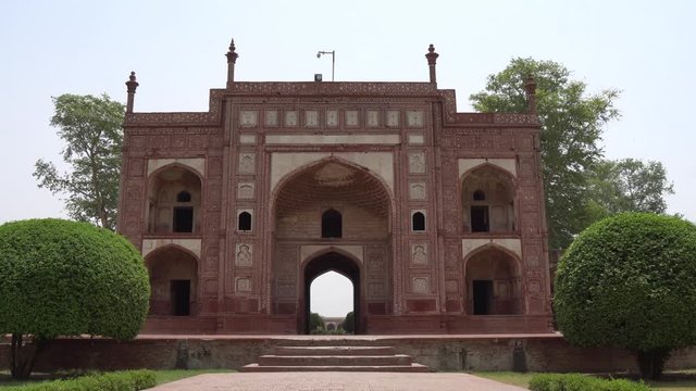 Lahore Shahdara Bagh Jahangir's Tomb Frontal View of Bara Darwaza Gate on a Sunny Blue Sky Day