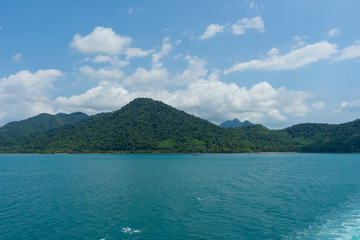 Koh chang with blue sky in summer time, Trat, Thailand.