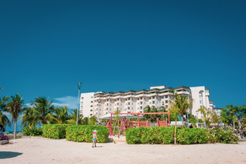 CANCUN, MEXICO - JULY 28, 2018. Hotel Zone of Cancun   