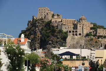 Ancient Aragonese Castle in Ischia Ponte. The fortification stan