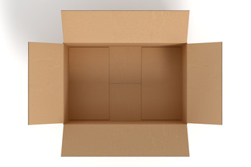 cardboard box on white backgroaund 3d rendering