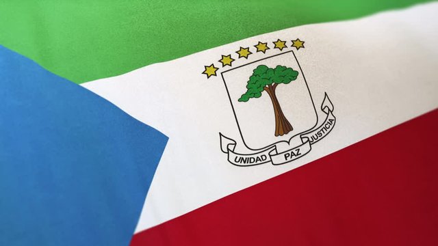 Equatorial Guinea national flag seamlessly waving on realistic satin 29.97FPS