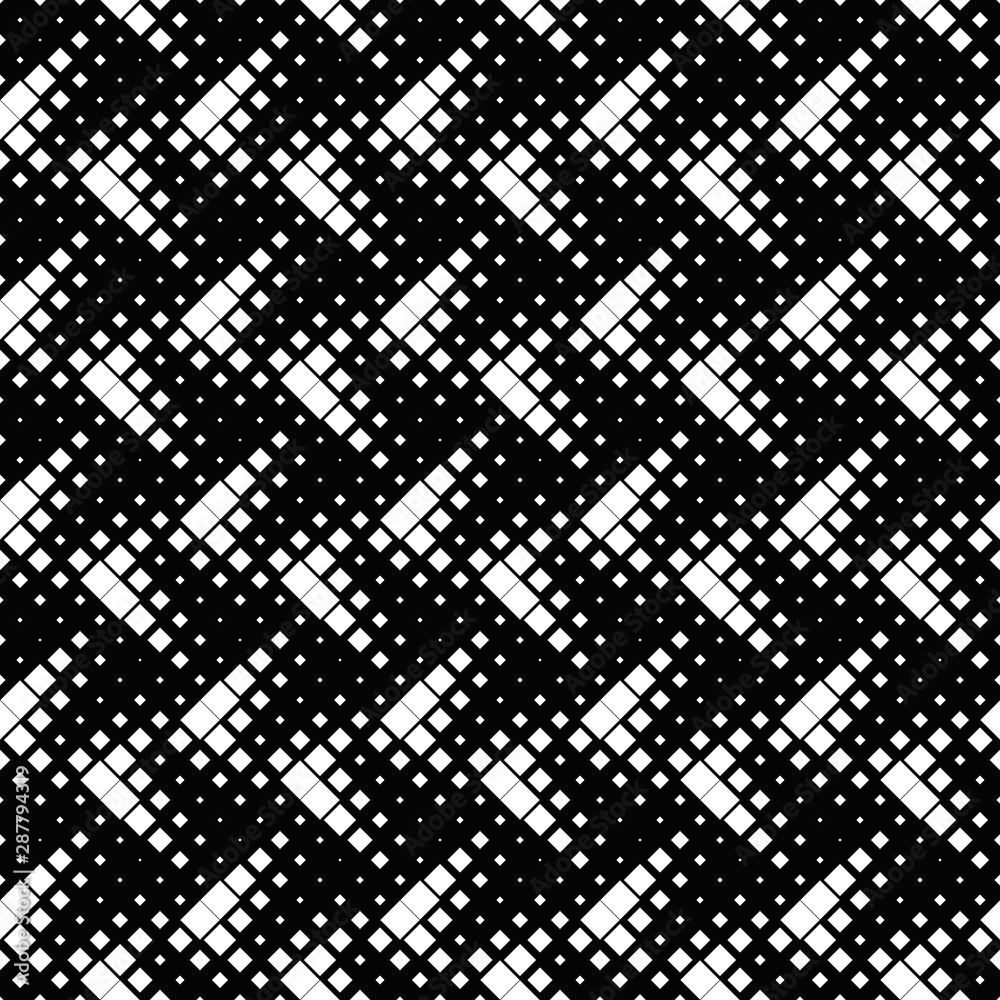 Poster seamless square pattern background - abstract monochrome vector design from diagonal squares