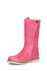 One stylish teenager woman female pink leather fall winter boot