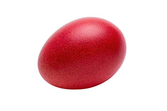 Red easter egg isolated white background