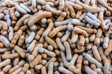 Tamarind fruit is sold in the market,