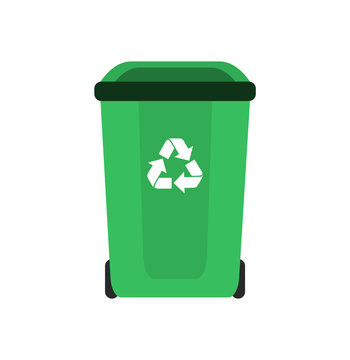 Trash can. Recycling garbage. Vector illustration.
