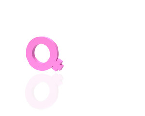 3D female symbol on white background