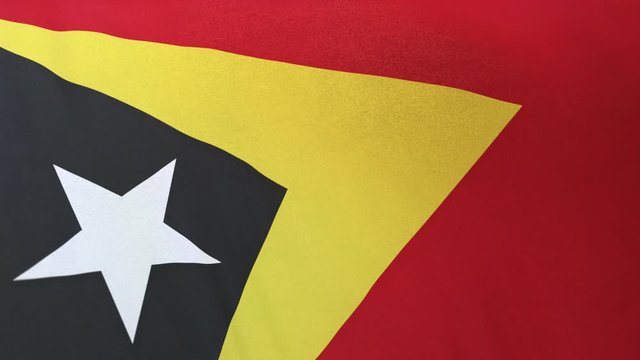 East Timor national flag seamlessly waving on realistic satin texture 29.97FPS