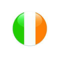 Ireland round flag . closy flag of Ireland - vector button. 