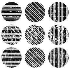 Different of Dirty diagonal striped line on circle.illustration vector