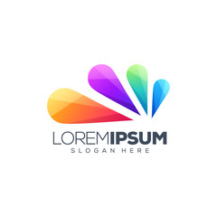 colorful peacock logo design vector illustration