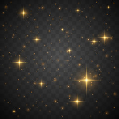 gold shine stars on transparent background © d1sk